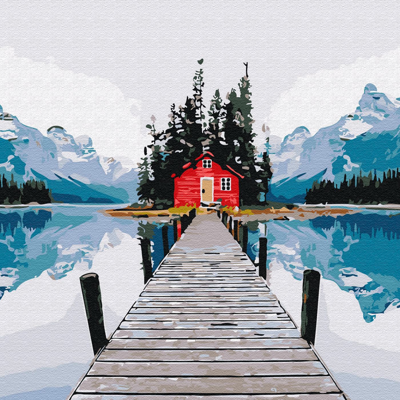 Канада у озера горы домик