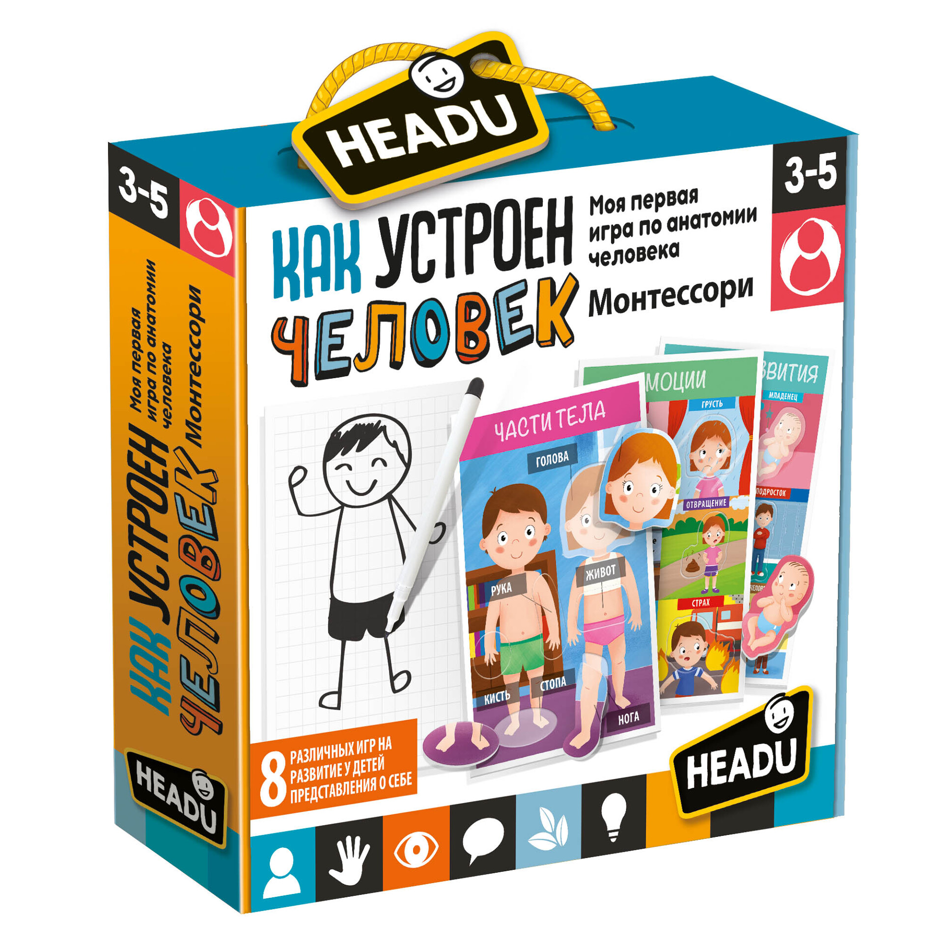 Настольная игра Headu Монтессори Как устроен человек RU29181