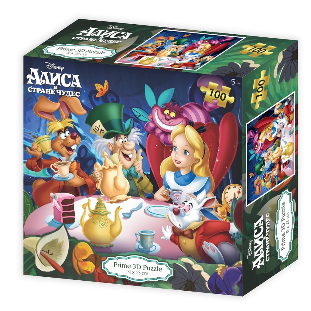 Пазл Prime 3D Disney Алиса в Стране чудес 100 дет RR13932