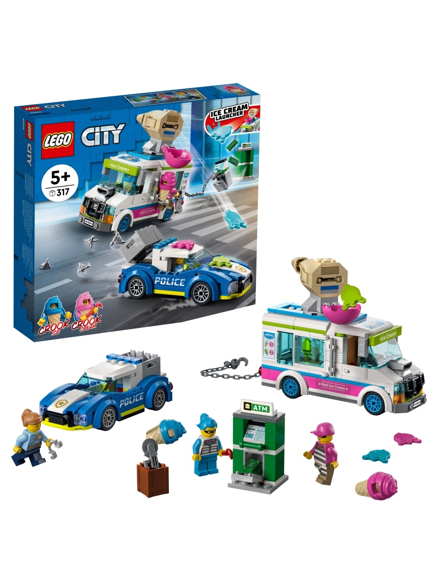 Конструктор LEGO CITY Погоня полиции за грузовиком с мороженым 60314