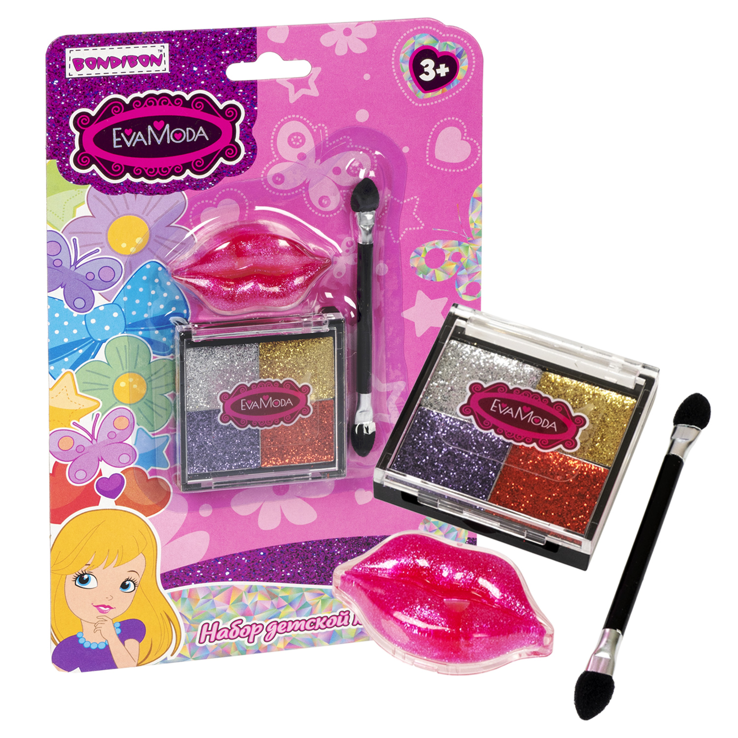 Набор детской декоративной косметики Bondibon Eva Moda CRD 10×1,6×20 см ...