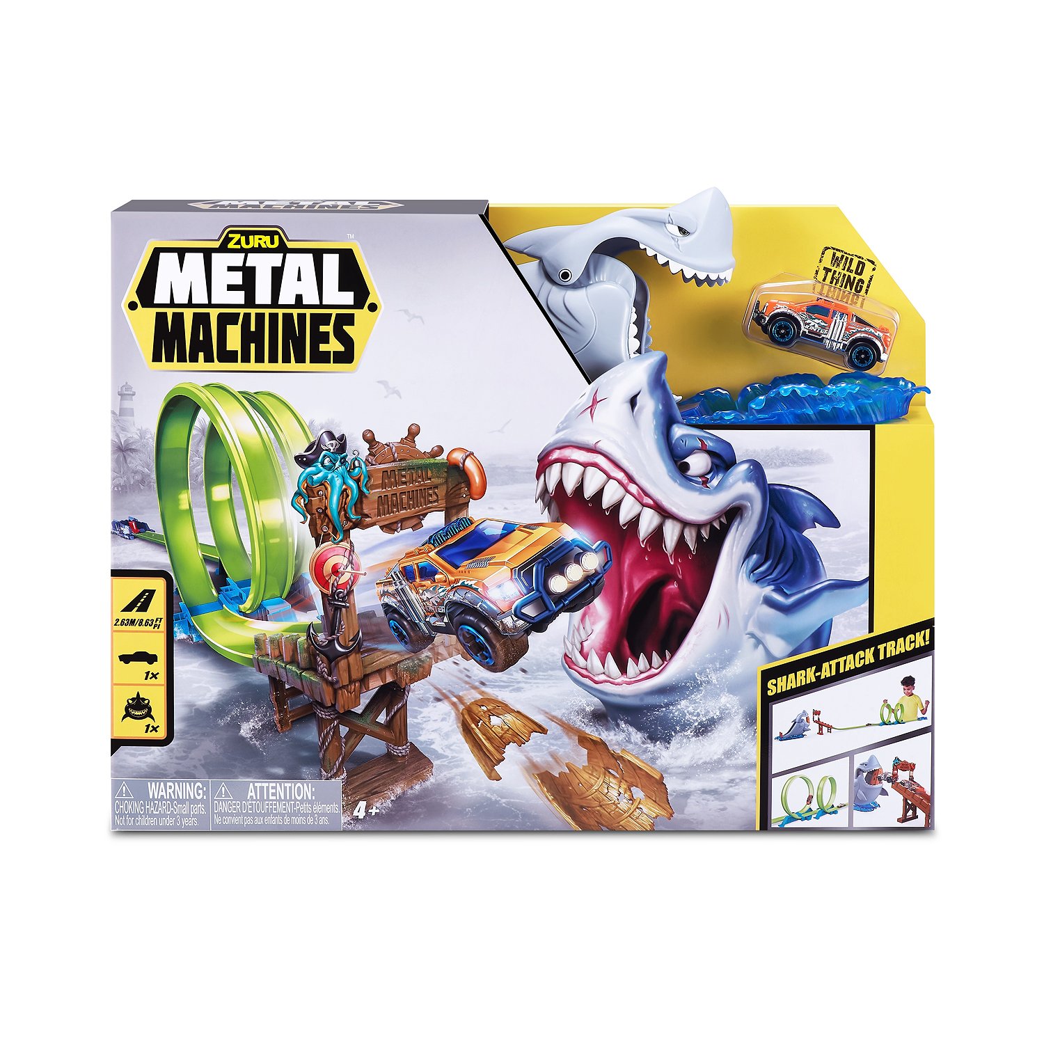 Игровой набор Zuru Metal Machines с машинкой трек Акула 6760