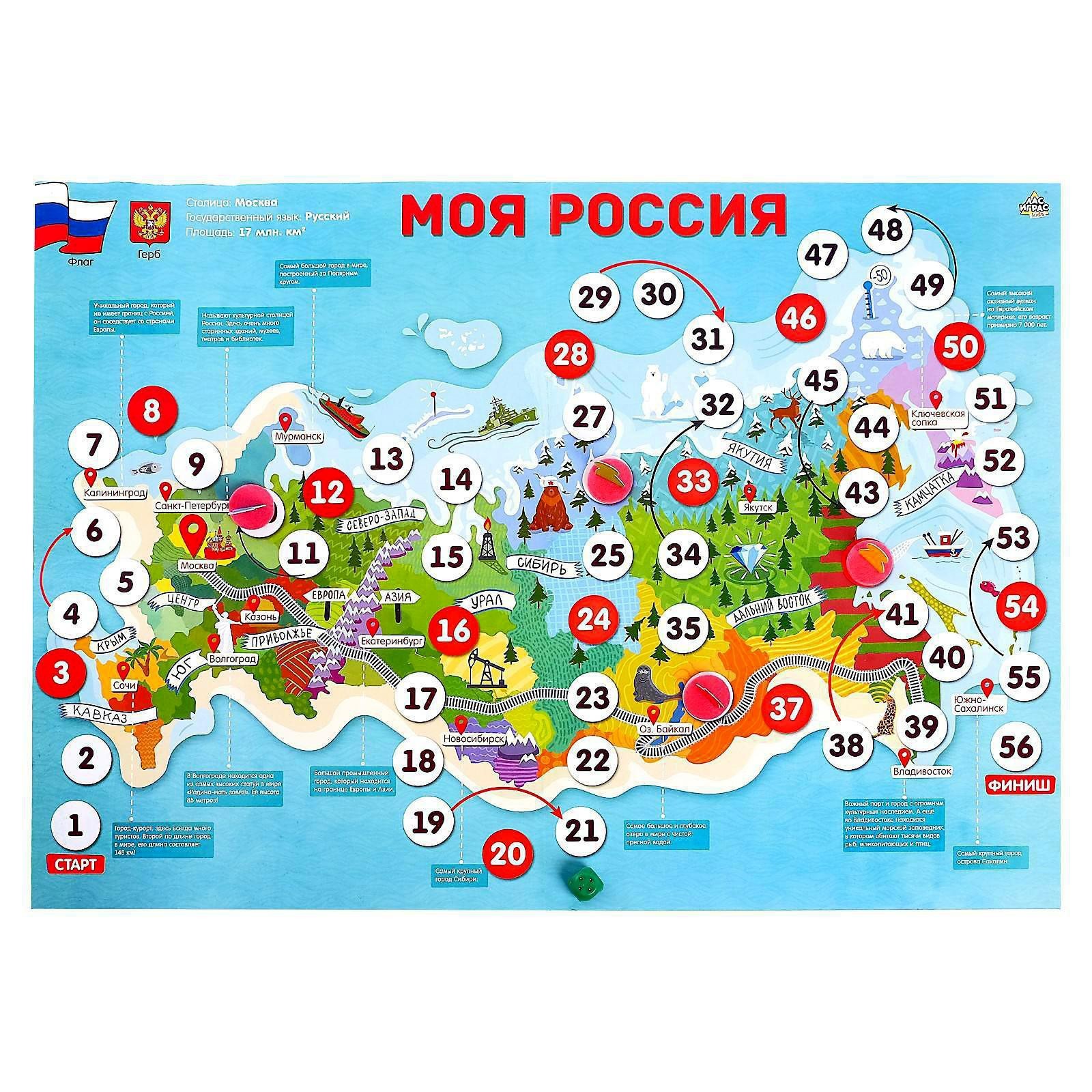 Настольная игра Лас Играс Игра бродилка Моя Россия 4973114