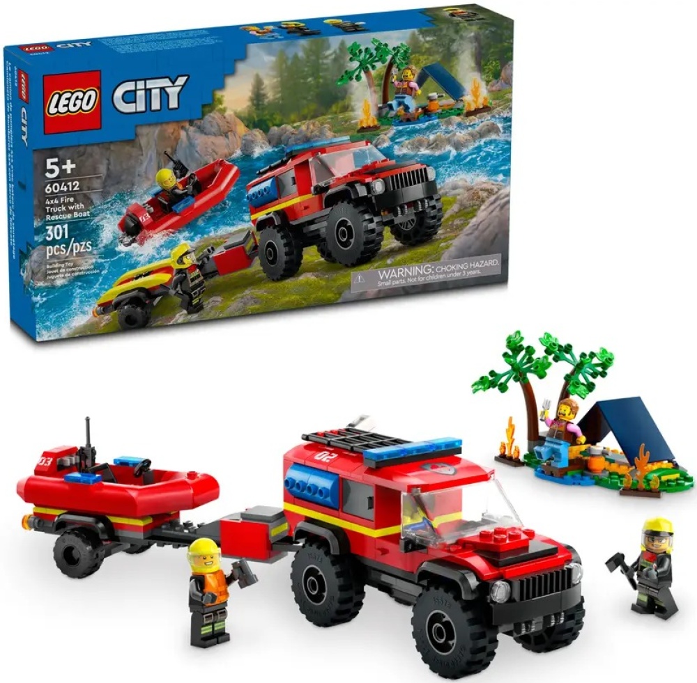 LEGO CITY Fire Truck with Rescue Boat 4 4 60412